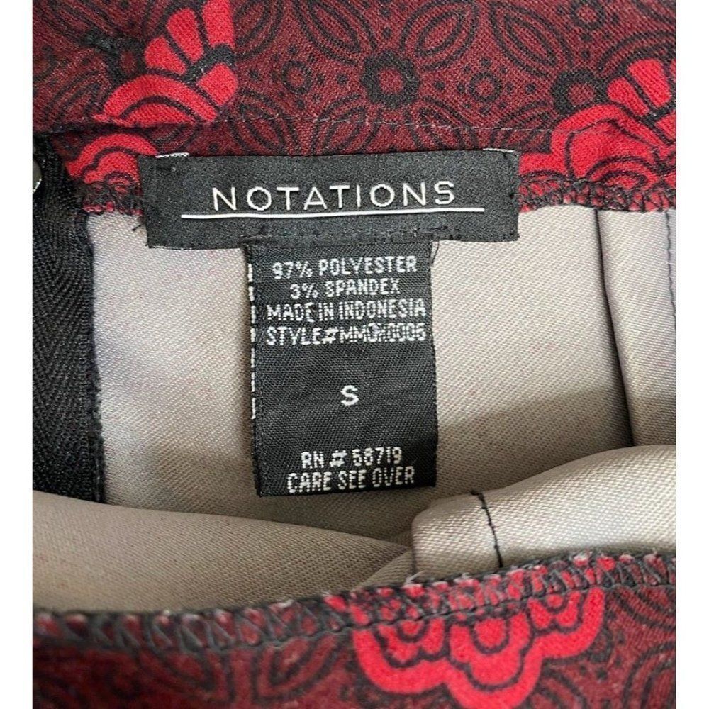 Notation Red Black Straight Skirt‎ Paisley  Walking Slit Small - Picture 3 of 7